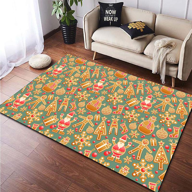 Рождественский большой ковер с HD-печатью, ковер для гостиной, спальни, украшение дивана, нескользящие коврики, дропшиппинг Alfombras