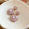 Purple Floral Dangle Earrings Pearl Ear Jewelry Elegant Camellia Flower Earrings  Female