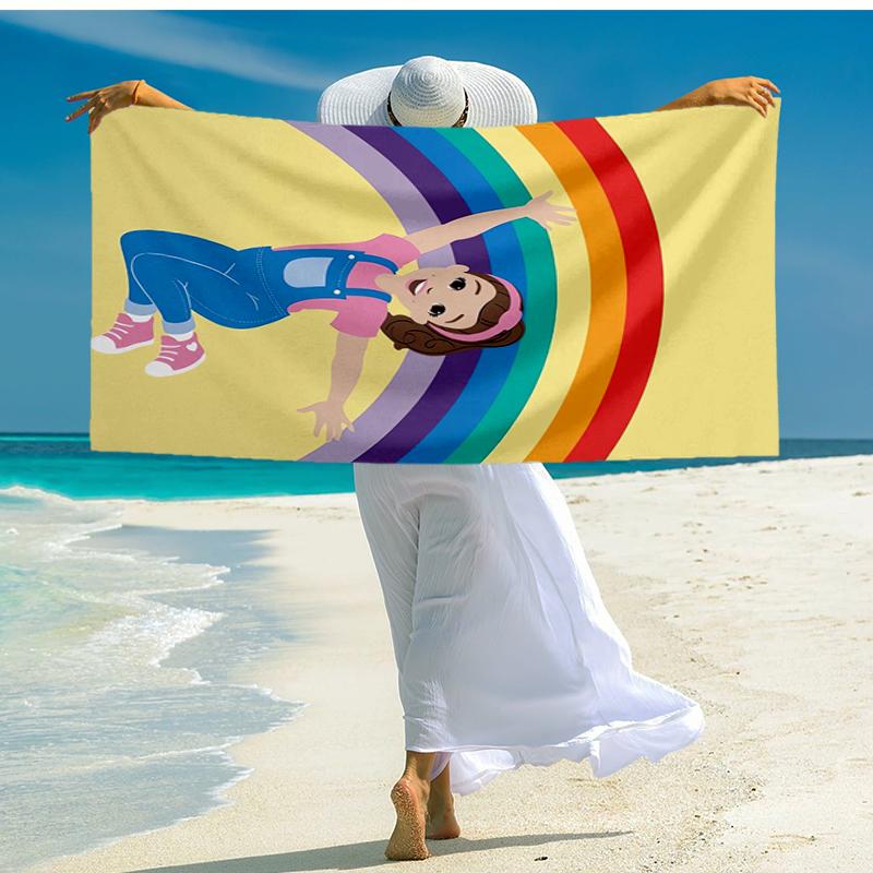 Ultra-Soft Beach Towel with Ms. Rachel Theme,Ideal for Pool - Camping, Diving - Perfect Travel Essential, Vibrant Beach Towel.