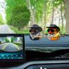Car Interior Center Console Decoration Ornaments Cool Western Black Duck with Scarf Sunglasses Auto Interior Ornament
