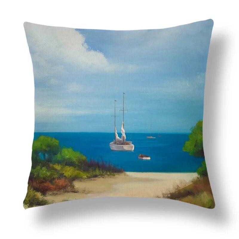 Bedroom Home Decor  Pillowcase Abstract Geometric Cushion Cover Orange Yellow Brown