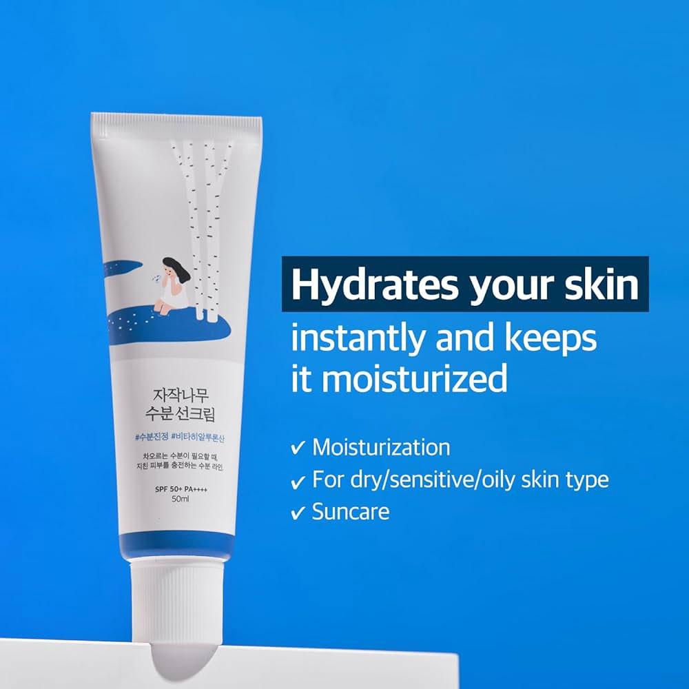 ROUND LAB Увлажняющий солнцезащитный крем с березовым соком 50мл (SPF50 +)