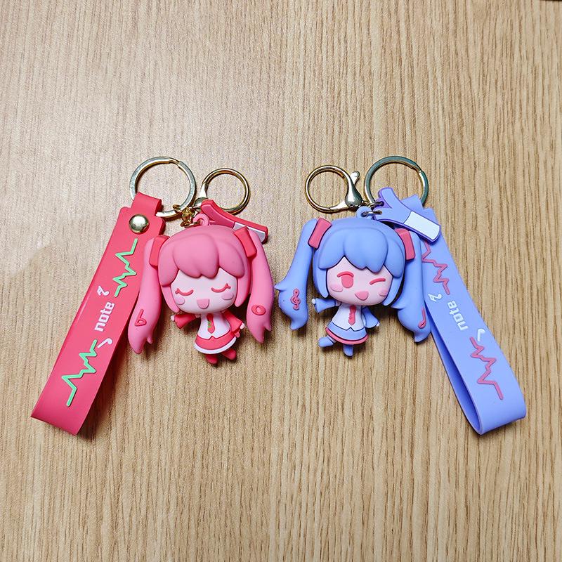 Hatsune Miku Cartoon Girl PVC Keychain Figurine – Cute Backpack Charm & Small Gift
