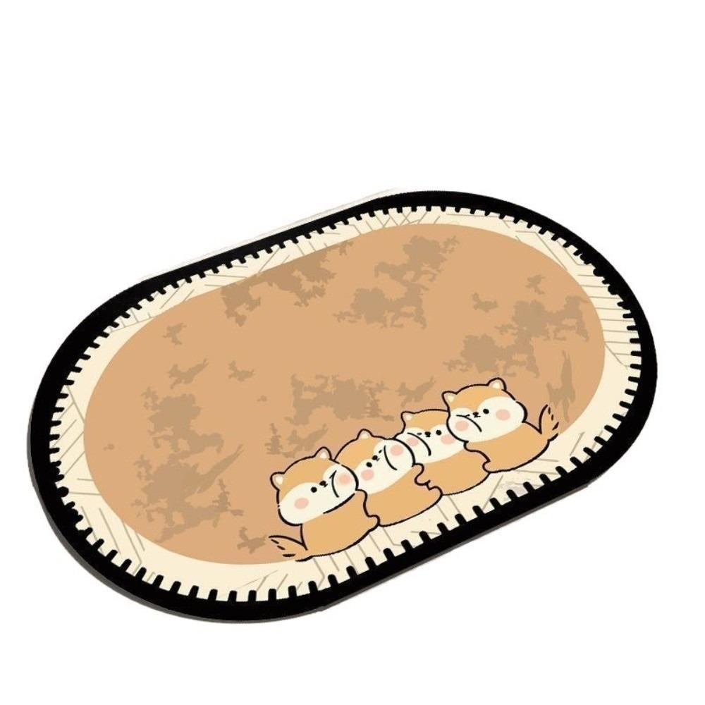 Quick Dry Cartoon Animal Bathroom Mat Anti Slip Dog Puppy Absorbent Mat Soft Decoration Door Mat Kitchen