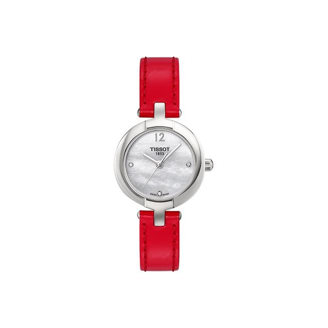 Tissot Розовая Многоцветная Коллекция Кварцевый Механизм Водонепроницаемость 30м Женские Часы 28мм Серебристый Циферблат T084.210.16.116.00