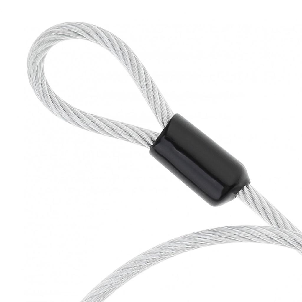 4 mm 60 cm PVC Shell Galvanized Bike Lock Cable for Bicycles / Luggage / Bag with Double Loops Portable Cable Lock 4