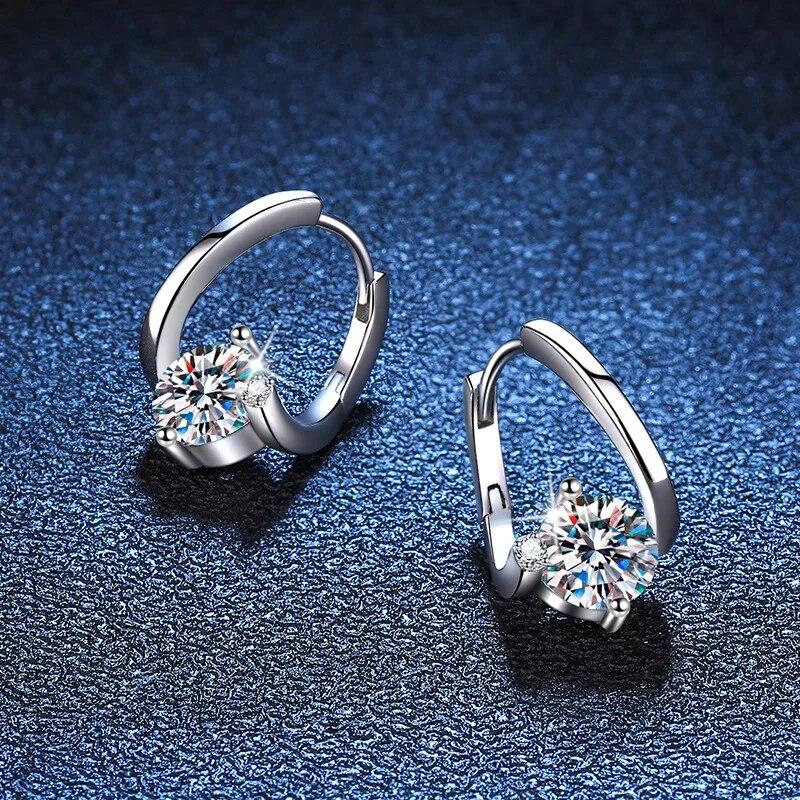 S925 Silver Moissanite Female Earrings Drop Fashion 1 Carat D Color Moissanite Earrings For Girl Birthday Gifts