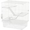 Multi-Level Rodent Cage with Accessories Included, Made of Steel, PET and PS, 73x47x80 cm, White