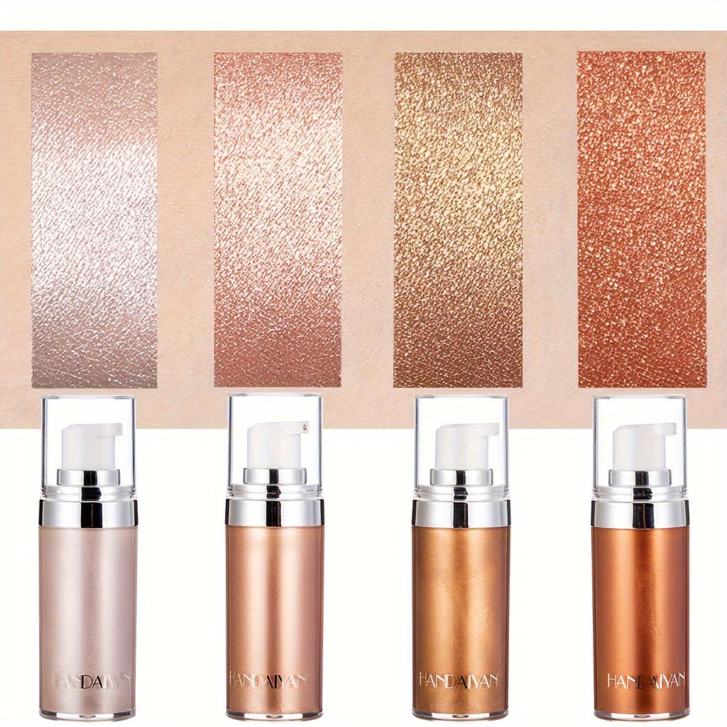 4 Shade Radiant Glow Highlighter Cream - Waterproof & Long-lasting Shimmer Makeup for Face & Body Full Body Gloss Liquid Highlighter
