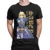 Fate Stay Night Сейбер Аниме Fate Рин Простая футболка Винтажные футболки из чистого хлопка Круглый вырез Короткий рукав Классические топы
