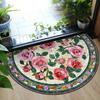 2D Floral Printed Door MATS, Corridor Carpet MATS, Absorbent Crystal Velvet Carpets, Suitable for Bathrooms, Doorways, and Bedrooms