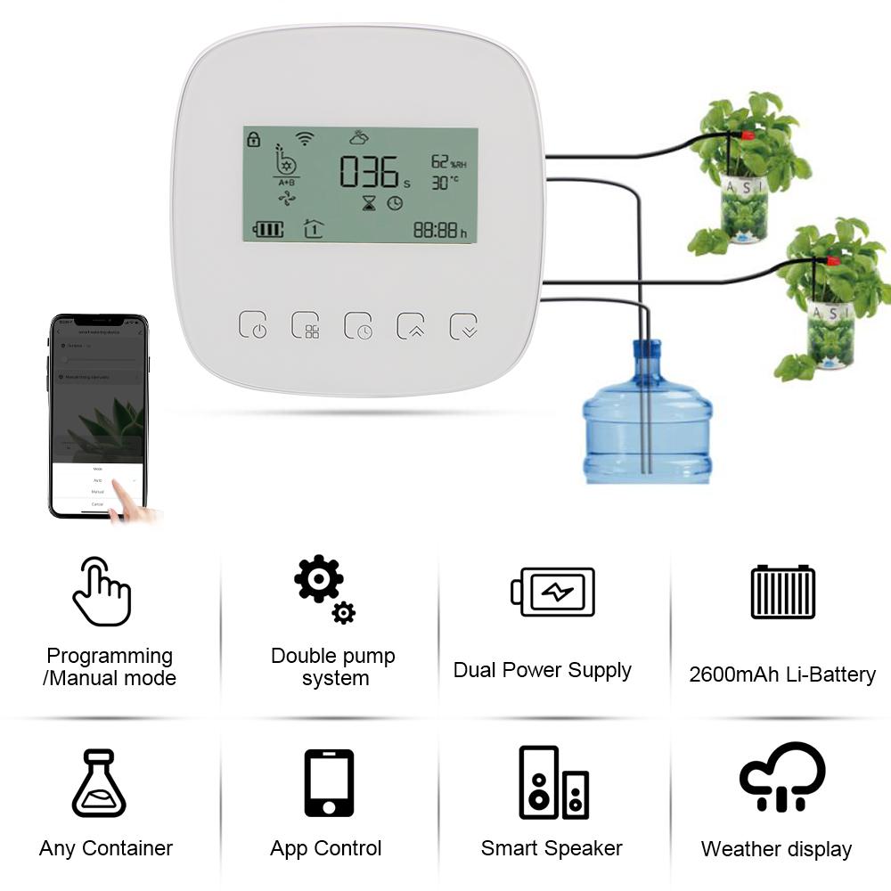 Intelligent Automatic Water Timer Micro-drip Irrigation Controller with Solar Panel WiFi Tuya Digital Watering Irrigation Timer