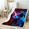 GUOYU Blanket Peach Blossom Throw Blanket Red Sun Fleece Blanket Pink and Teal Mountain Bed Blanket for Couch or Bed Japanese Style