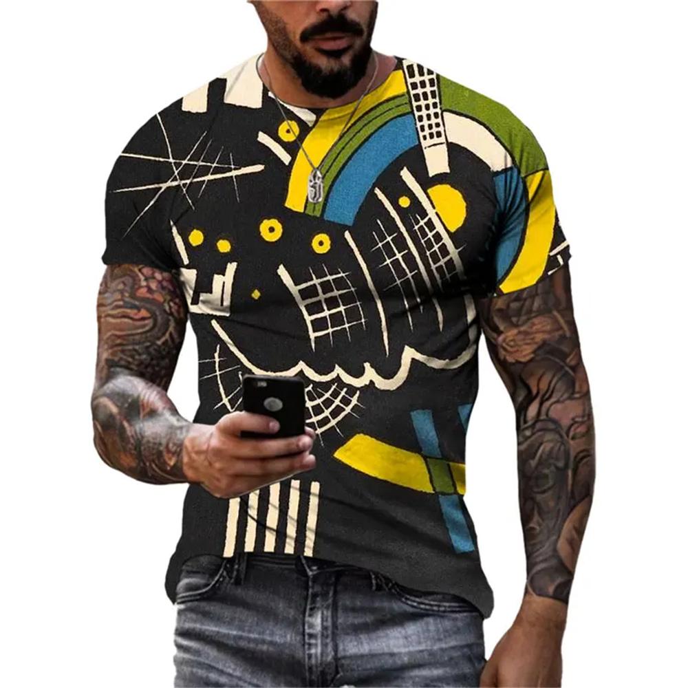 Новые абстрактные граффити уличного стиля мужские футболки 3D стерео печать тренд моды Harajuku круглый вырез короткий рукав футболки топы