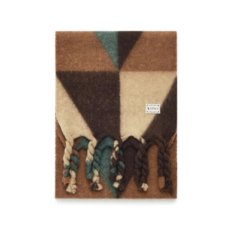 Velsey Oversized Plaid Muffler [BROWN]