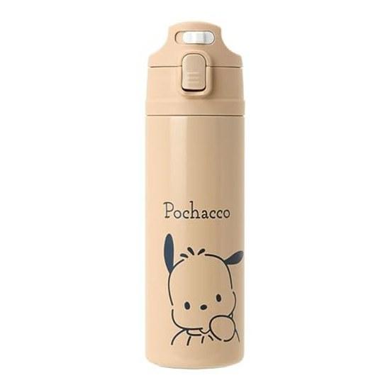 Sanrio Cover Stainless Bottle Pochacco Kids Insulated Capacity 470mL Name Space One-Touch Open Direct Drinking 095672