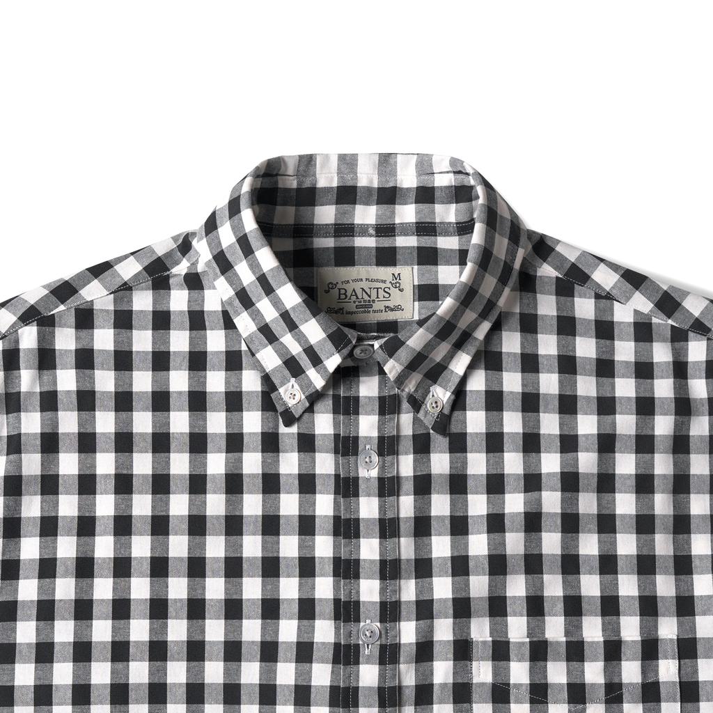 Bancheu Gingham Check Button-Down Shirt - Black