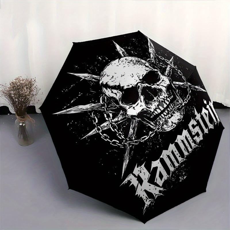 1pc Skull Chains Rammstein Themed High-quality Umbrella,Automatic Opening and Closing Umbrella,Multi-functional Umbrella G0811013