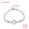 Lindon женский циркон стерлингового серебра 925 пробы ювелирные изделия геометрический браслет из бисера-цепочки модный тонкий свадебный подарок для подруги