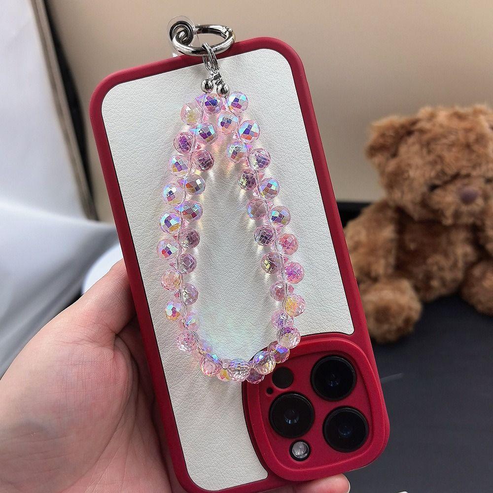 Прозрачный хрустальный брелок с бусинами, съемная сумка, кулон, креативный ремешок для телефона для женщин и девочек