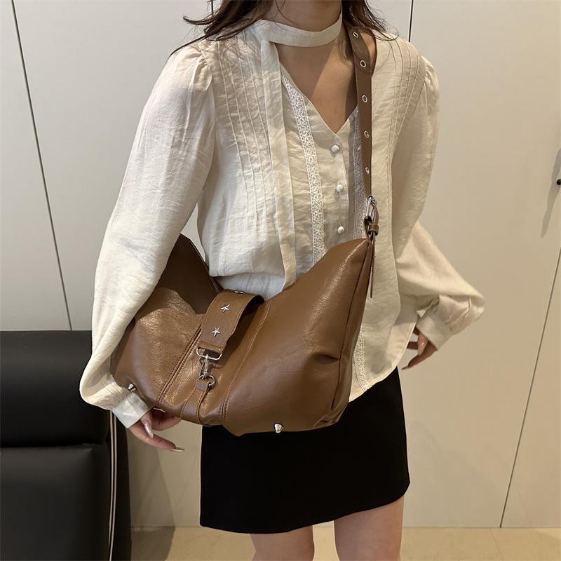 Новые повседневные модные сумки-хобо для женщин, ретро-сумка через плечо, кроссбоди, универсальный женский кошелек, высококачественная сумка из ПУ-кожи, KTY