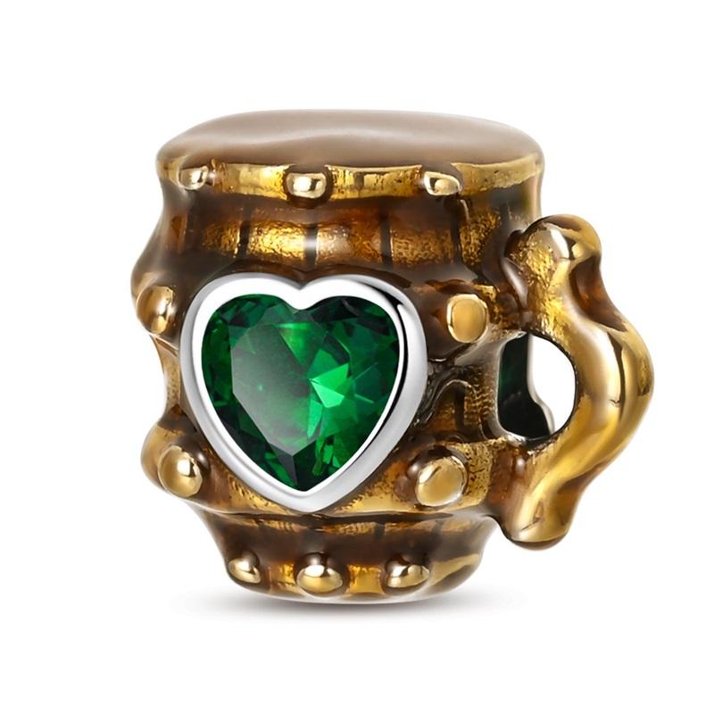 Сияющий медный кофейник пивной шарм-подвеска подходит для оригинального браслета медно-красный шарм в виде бокала для красного вина для изготовления ювелирных изделий