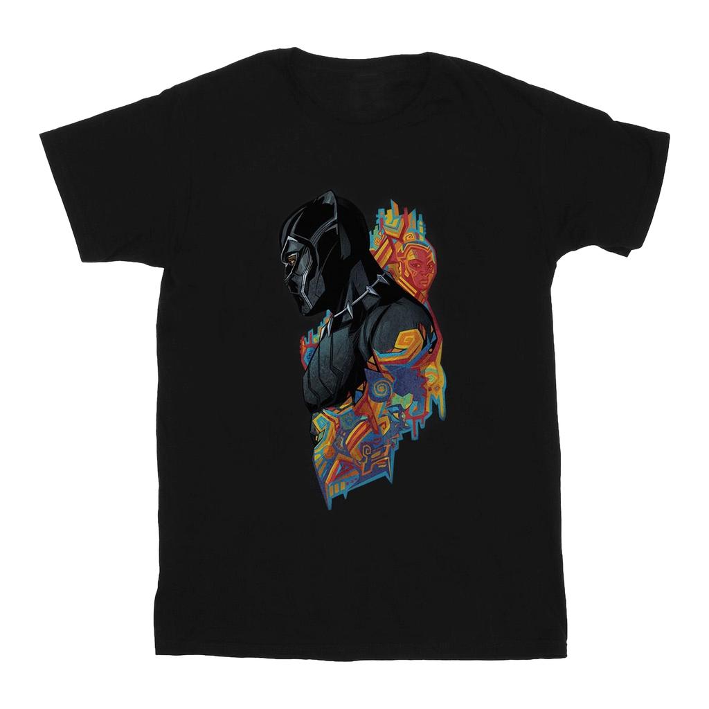 Marvel Хлопковая футболка с профилем «Черная пантера» для девочек