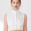 Elegant White Pleated Ruffle High Collar Detachable Sweater Blouse Stand Collar Girls Half Shirt Collar Neckwear Top