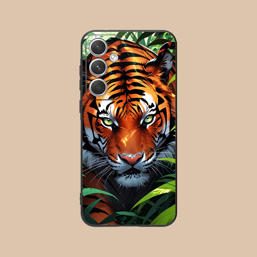 Неоновый чехол для мобильного телефона с тигром для Samsung Galaxy S26 S25 S24 S23 S22 S21 S20 Note20 Plus FE Ultra Цветная крышка