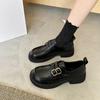 Fashion Comemore 2024  French Style Small Leather Shoes Women English Style Retro One-band Marilyn Shoes Spring Soft-soled Loafers