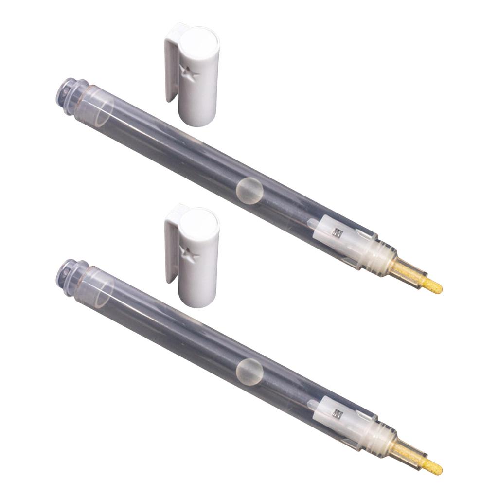 2Pcs 3mm Fine Tip Empty Paint Pens Empty Marker Pen Clear Pen Rod Refillable Empty Paint Marker for School Office