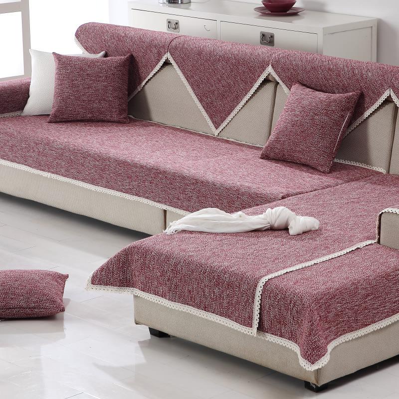 Хлопковая нить старая грубая ткань нескользящий чехол для дивана простой чехол для дивана в гостиной летний однотонный тканый диван подушка