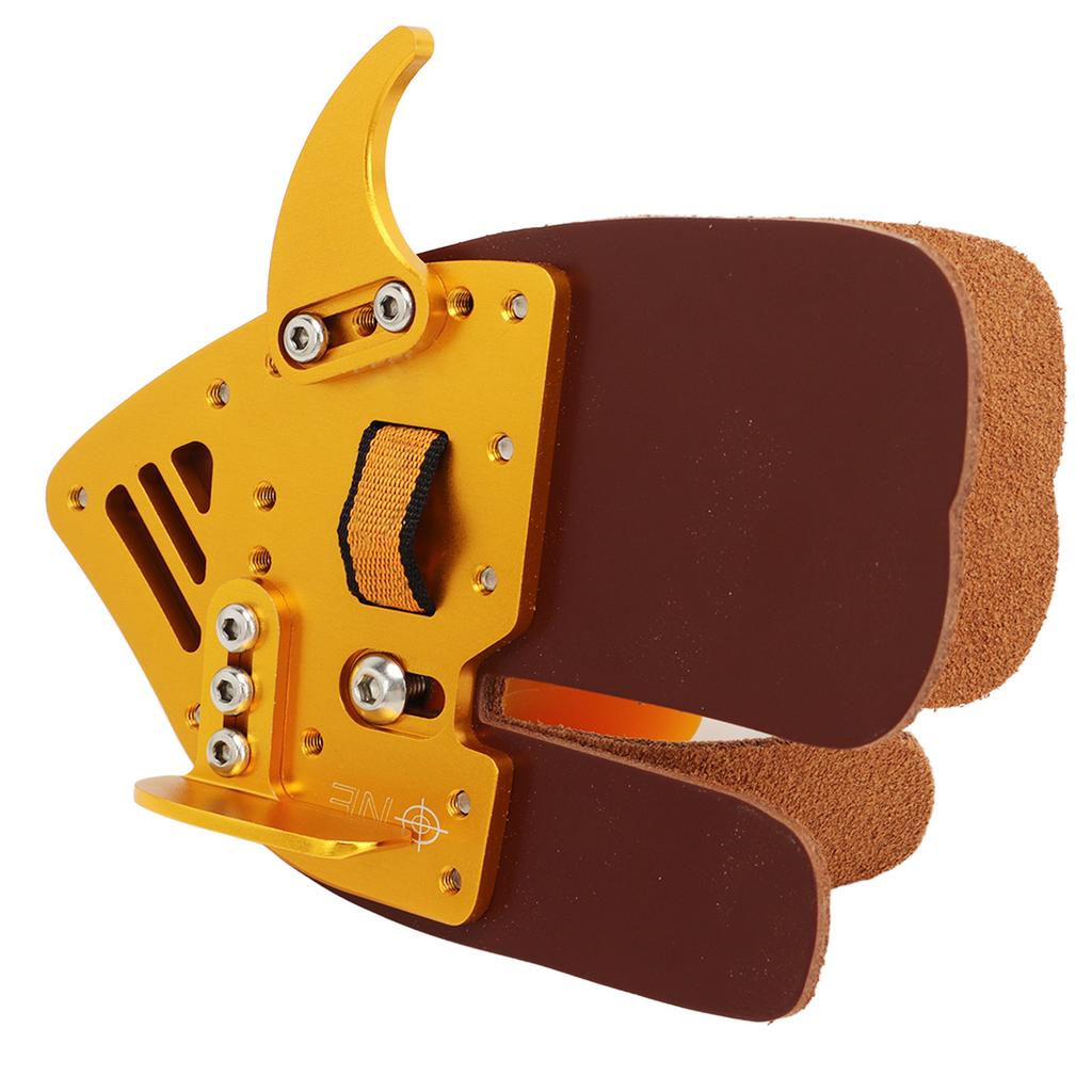 Archery Finger Tab Archery Finger Guard Fingers Protector for Outdoor Shooting Recurve Bow Integrated Design Gold Brown