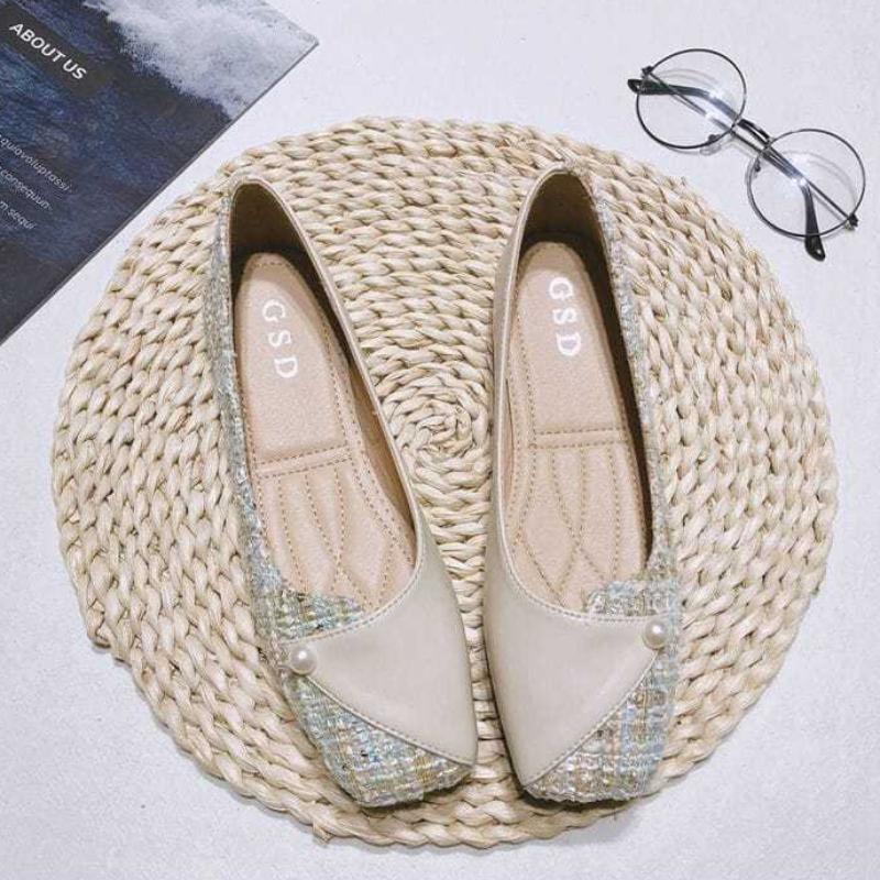Обувь для женщин 2024 года, квадратный носок, женская летняя обувь, плоские черные туфли на плоской подошве, жемчужные туфли, слипоны со скидкой, высокое качество, популярные