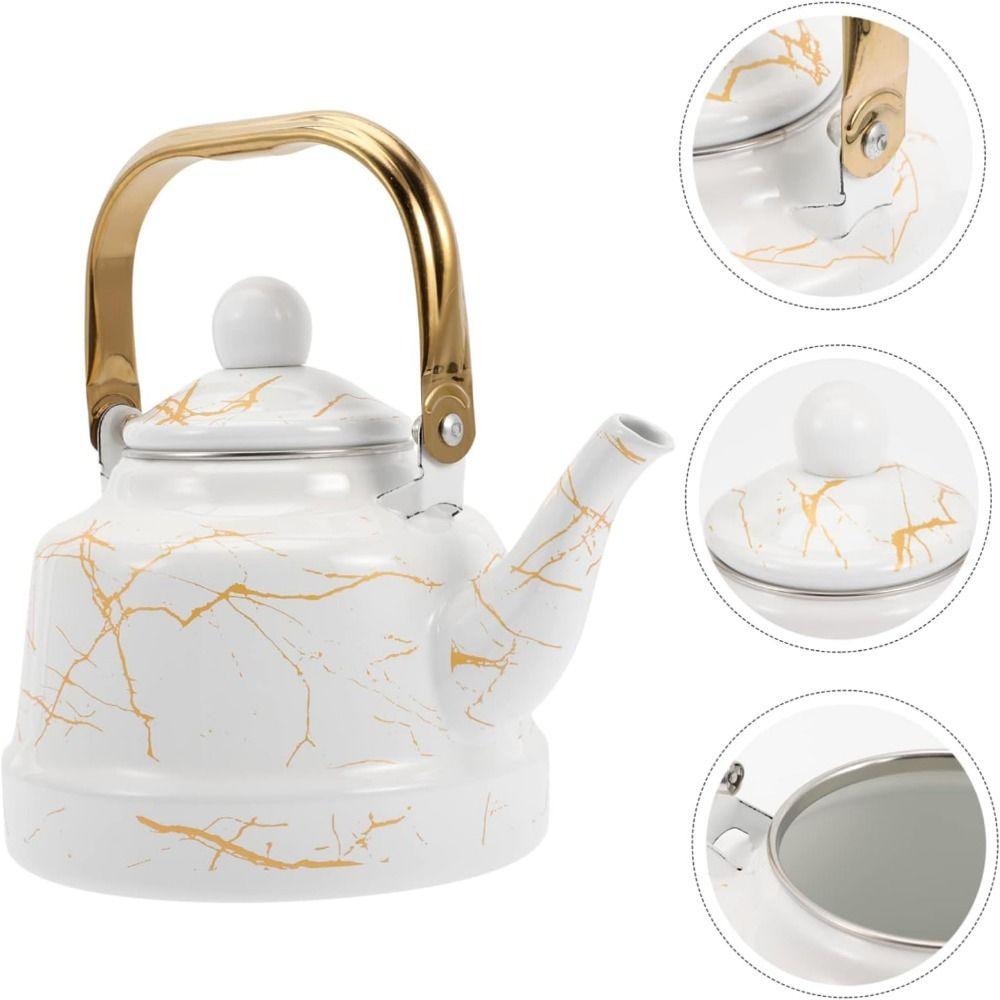 Handmade Enamel Tea Kettle European Style Tea Pot Teakettle Water Jug Restaurant