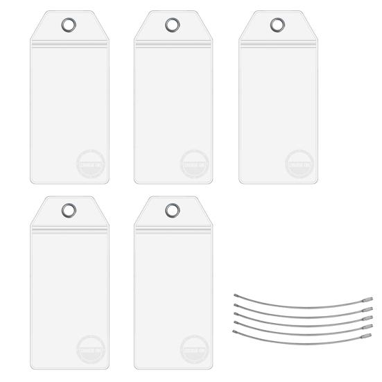 5 шт./компл. держатель багажной бирки со стальным кольцом, прозрачная водонепроницаемая застежка-молния, многоразовая багажная этикетка, рукав, предметы первой необходимости для круиза