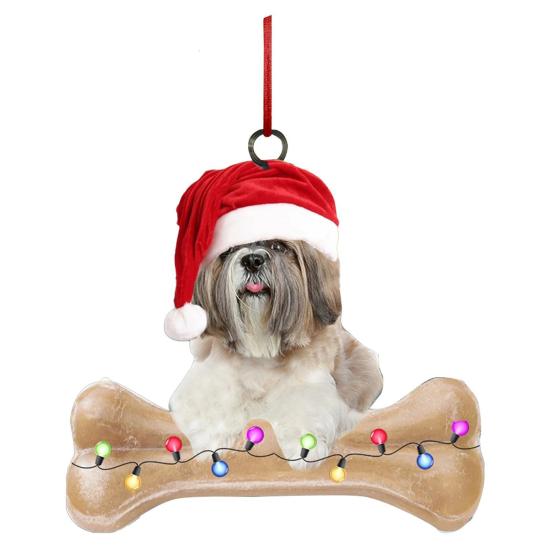 Рождественская подвеска акриловая шапка Санты украшение в виде животного праздничное подвесное украшение для елочной гирлянды брелок