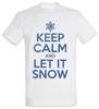 Keep Calm And Let It Snow T-Shirt White Cristmas Fun Santa