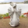 Resin Butterfly Angel Dog Sculpture Home Cute Pet Dog Memorial Statue for Outdoor Yard Spring Decor Garden Art Decoration
