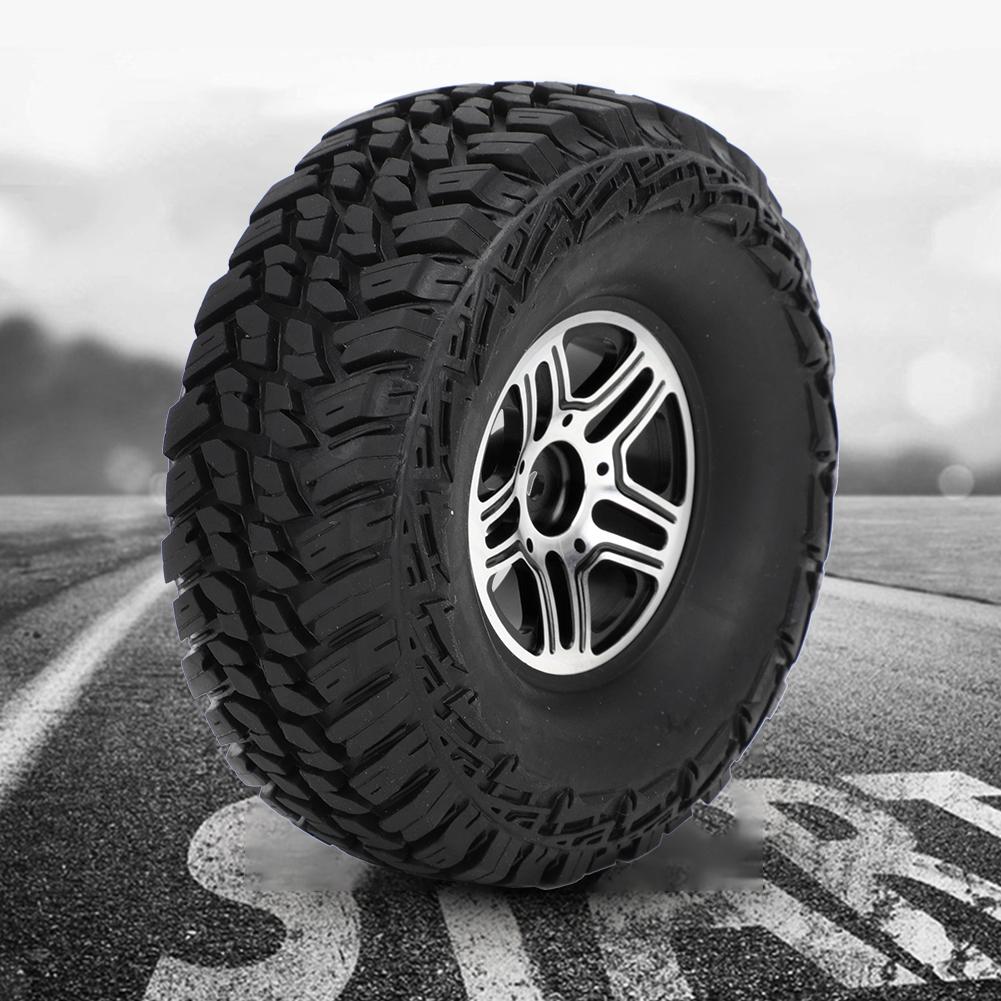 2PCS 1.9inch Aluminium Alloy Wheel Hubs Tyre Tire for 1:10 Remote Control Model RC Climbing CarBlack