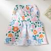 Летнее платье для собак и кошек, легкое, дышащее, милое, в мультяшном стиле, одежда для маленьких домашних животных, щенков и котят, разноцветные платья с цветочным принтом