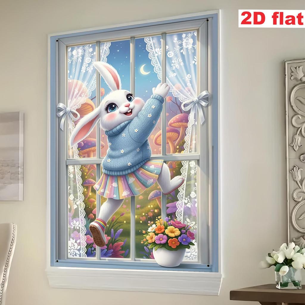 Пасхальный весенний кролик и цветные яйца Подвесной баннер для праздничного украшения