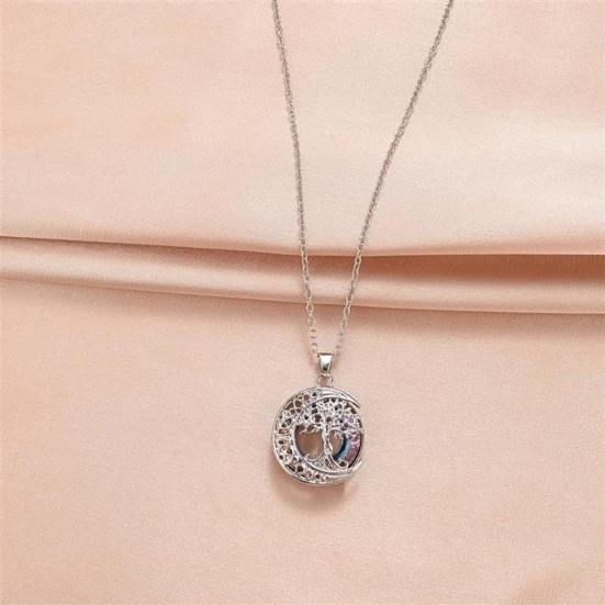 Ожерелье с подвеской «Дерево жизни», искусственный кристалл, полая регулируемая цепочка, символизирующая удачу, здоровье, рост, подарок на день рождения, годовщину, ожерелье в виде ключицы