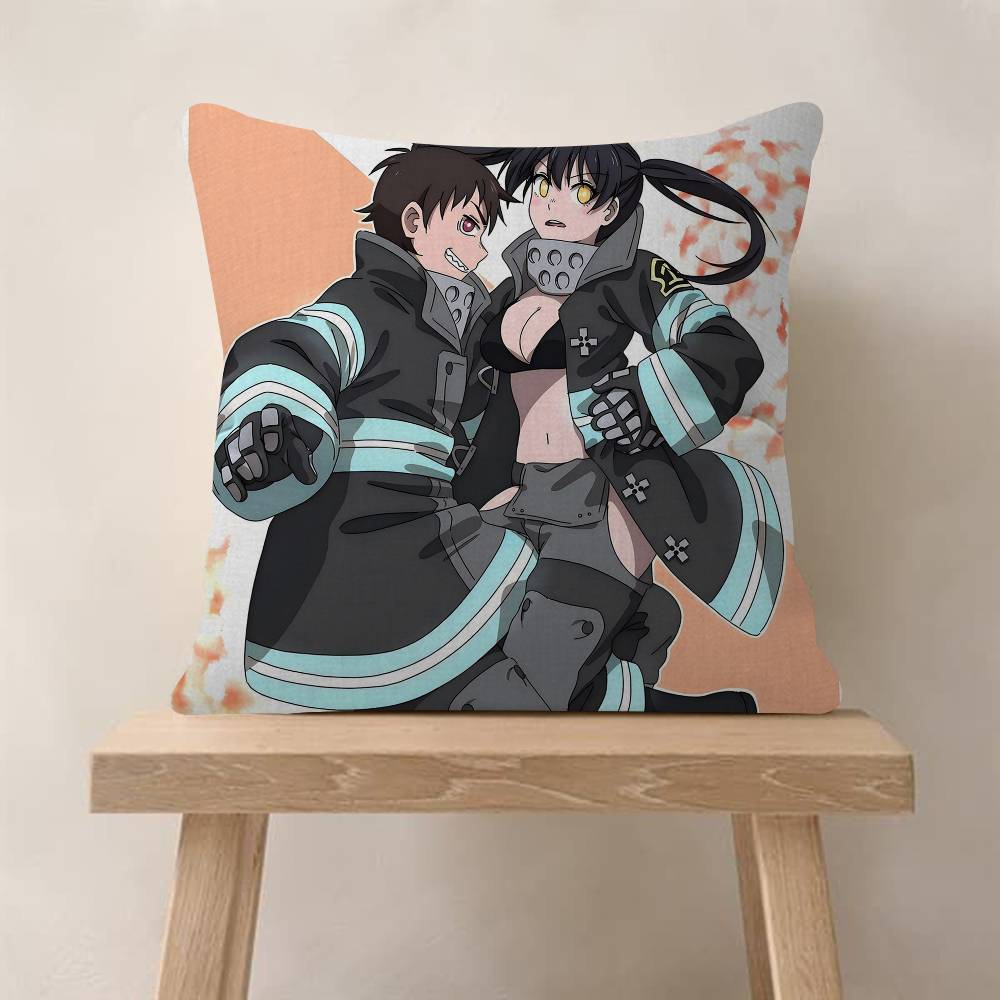 Comics FFire Force Anime Cushion Cover Decorative Pillow Sofa Home Decor Case Pillow Cases