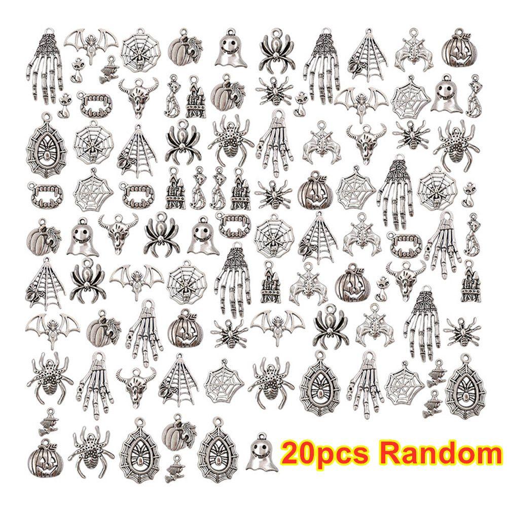 20 шт. Случайные Подвески для Изготовления Украшений Серьги Тыквы Паук Призрак Скелет Хэллоуин Подвески Череп
