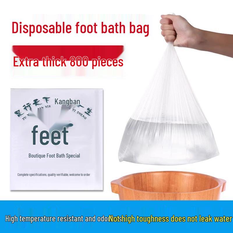 Сверхтолстый одноразовый набор для педикюра для замачивания ног - Деревянное ведро и пластиковая пленка для ножной ванночки