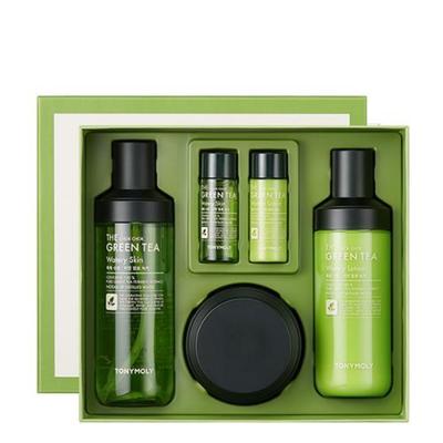 Увлажняющая базовая косметика с зеленым чаем Moist Green Tea, набор из 3 предметов, 1 набор