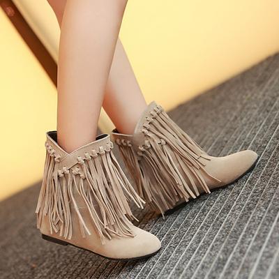 2024 Лидер продаж 40-43 размера плюс женская обувь новые короткие сапоги женские повседневные сапоги с бахромой женские сапоги