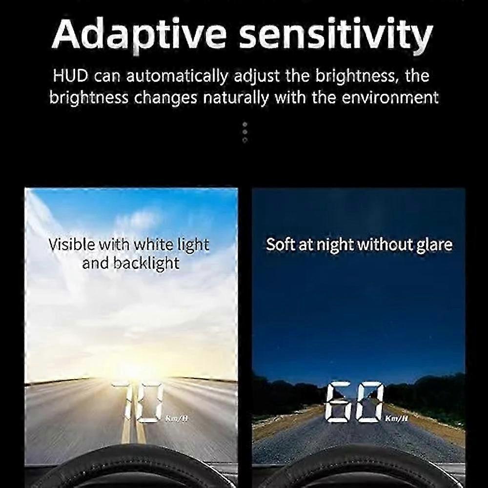 M3 Car HUD Display - Digital OBD2 Head Up Display for Real-Time Speed, Temperature & Voltage - 86x37x16mm Black - Easy Installation