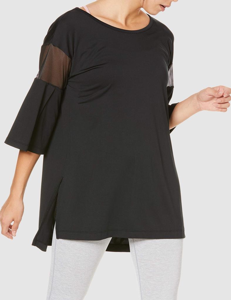 Wacoal Long Size Size BL CW-X Women's T-Shirt (3/4 Sleeves) DFY557, M,